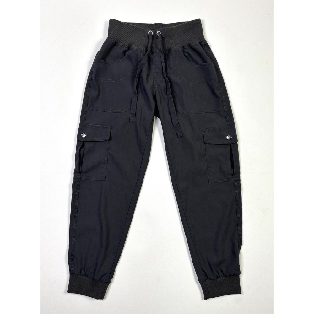 MOFIZ Pants Women's XS Cargo Jogger Stretch Drawstring Utility Black